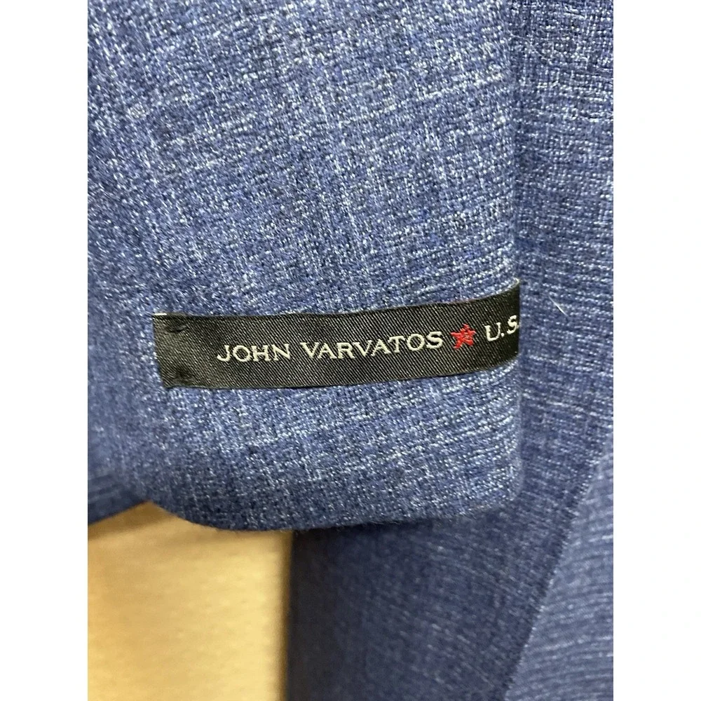 John Varvatos Men's Blue Wool Bedford Slim Fit 2PC Jacket Pants Suit Size 36R/30